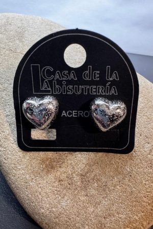 Pendientes corazón texturizado
